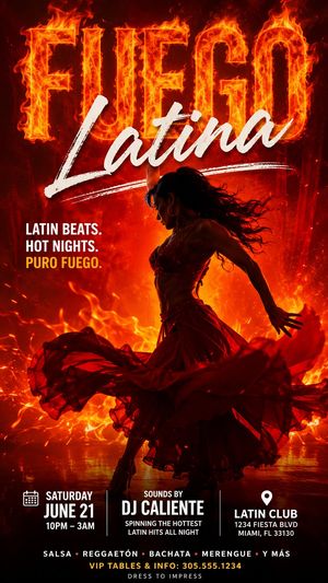 Latin event flyer